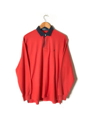 Polo Ralph Lauren Coral Red Rugby Shirt (M/L)