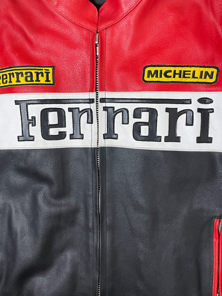 90s MOTOGP Ferrari Team Leather Jacket (XL)