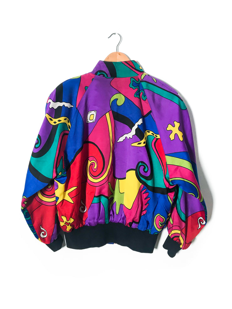 Patterned 80s Bomber Jacket (S or M)