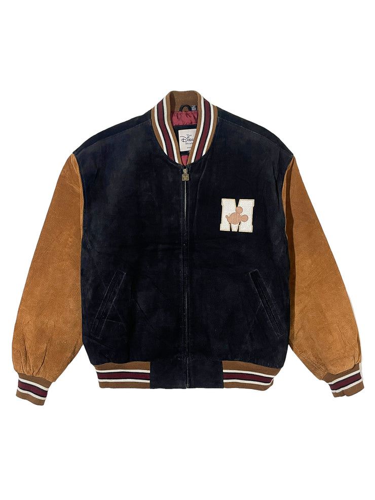 90s Disney Mickey Varsity Leather Jacket (M)