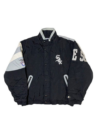 Maker of Jacket Black Leather Jackets Vintage 90s Chicago White Sox